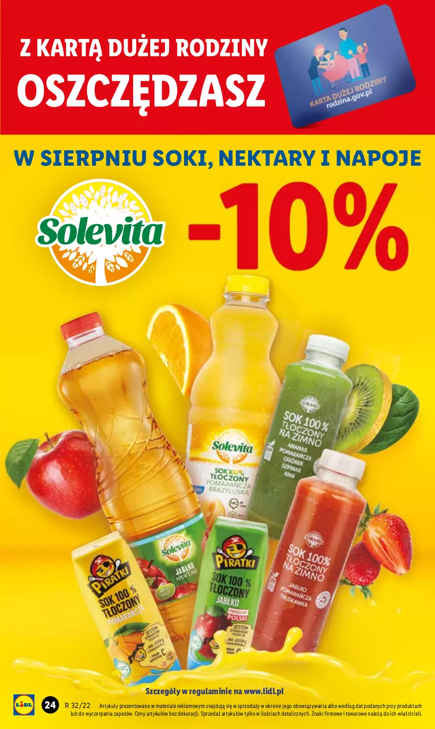 Gazetka promocyjna Lidl - GAZETKA - ważna 11.08 do 13.08.2022 - strona 24 - produkty: Napoje, Nektar, Sok