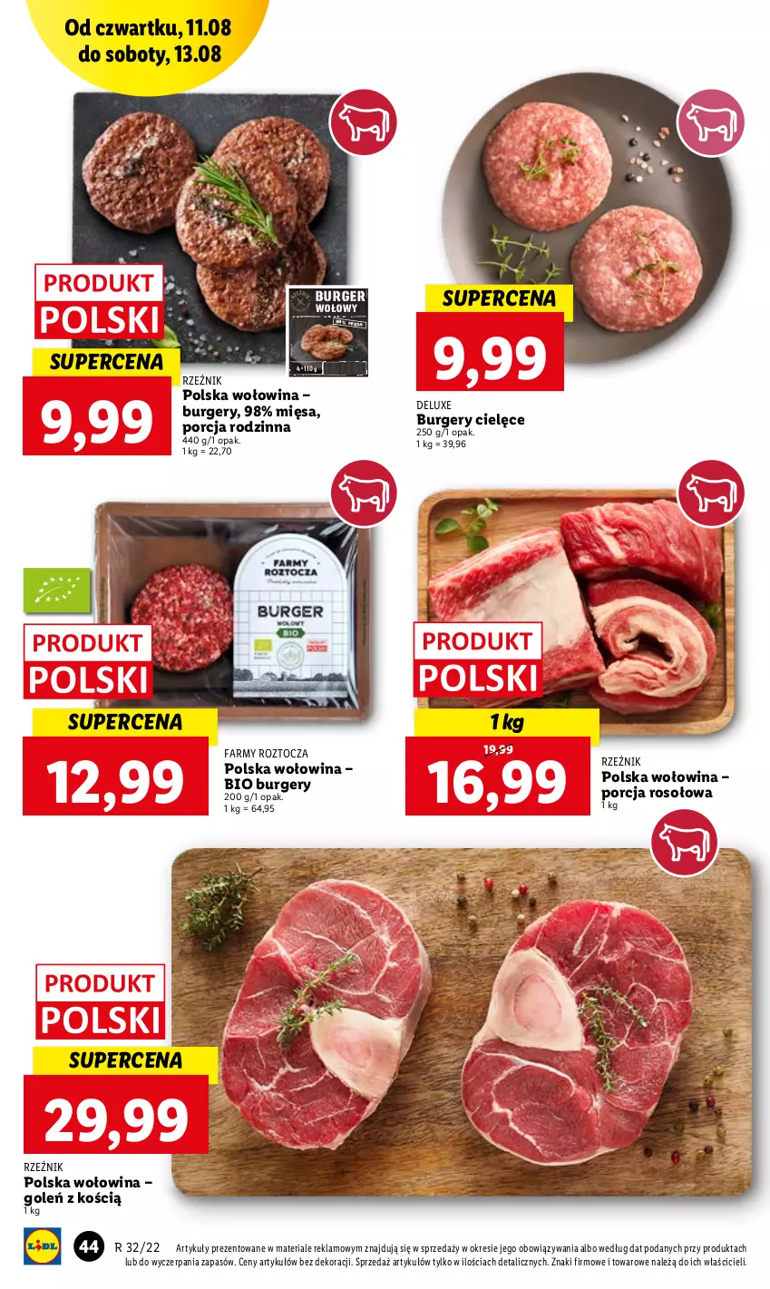 Gazetka promocyjna Lidl - GAZETKA - ważna 11.08 do 13.08.2022 - strona 44 - produkty: Burger, Fa, Gin, Lack, Por, Top, Wołowina