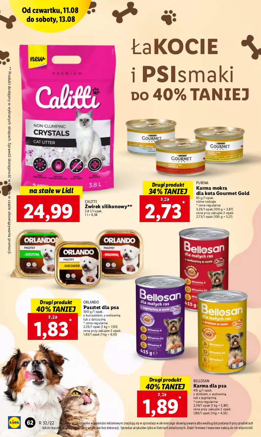 Gazetka promocyjna Lidl - GAZETKA - ważna 11.08 do 13.08.2022 - strona 62 - produkty: Bell, Gourmet Gold, Koc, Kurczak, Pasztet, Pur, Purina