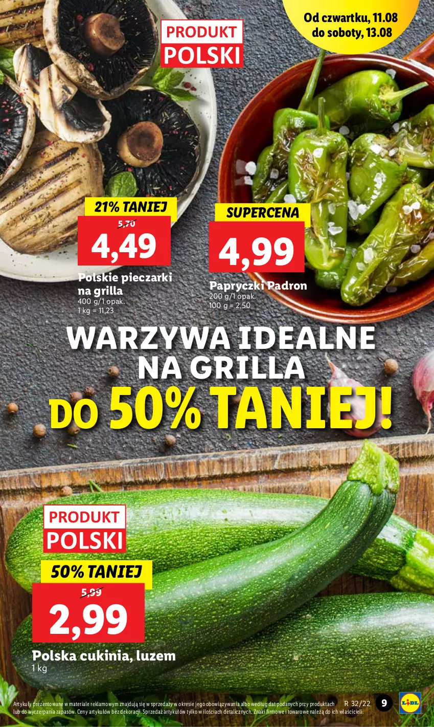 Gazetka promocyjna Lidl - GAZETKA - ważna 11.08 do 13.08.2022 - strona 9 - produkty: Dron, Grill, Piec, Warzywa