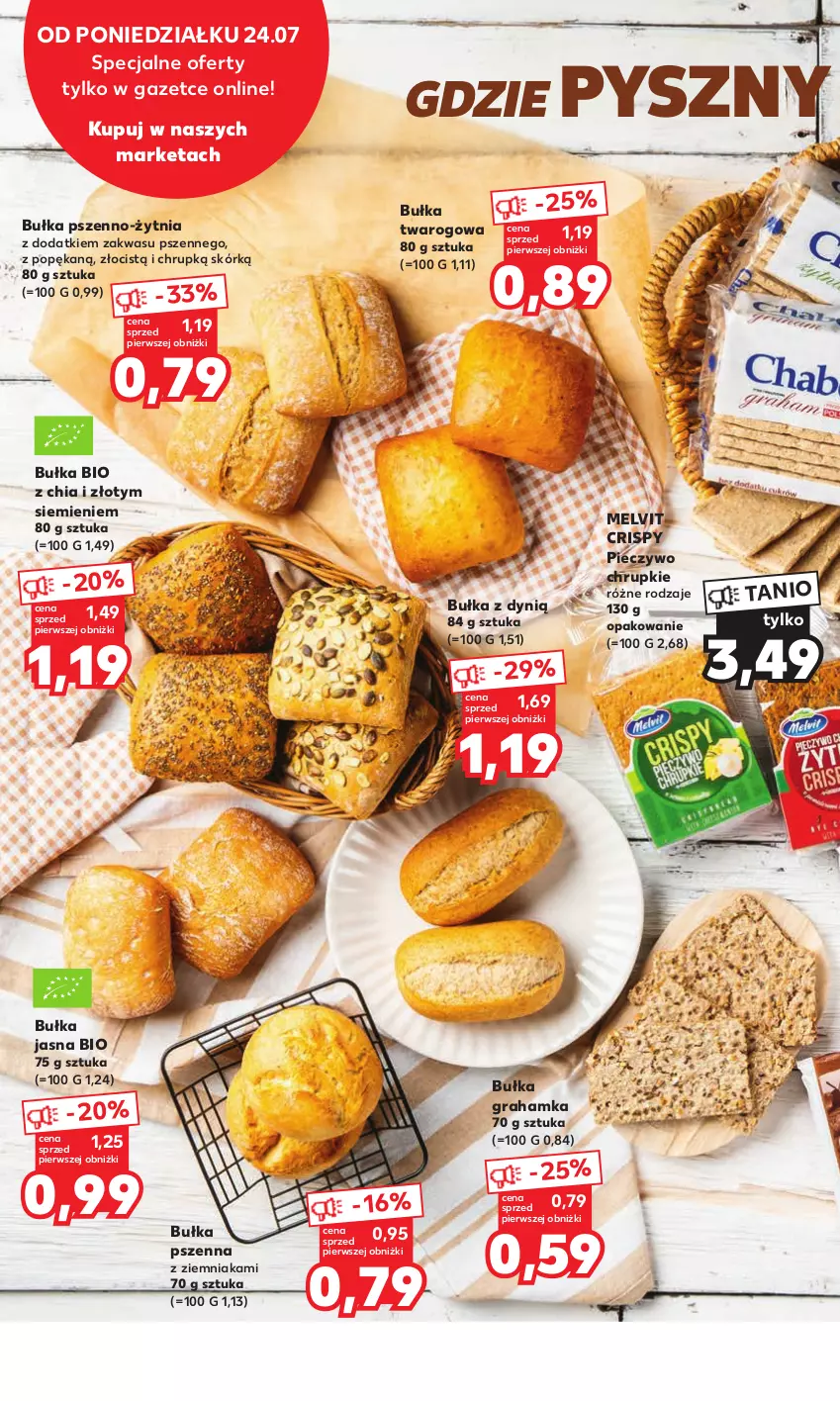 Gazetka promocyjna Kaufland - Mocny Start - ważna 24.07 do 26.07.2023 - strona 10 - produkty: Bułka, Bułka grahamka, Chia, Chrupki, Dynią, Gra, Melvit, Piec, Pieczywo, Pieczywo chrupkie