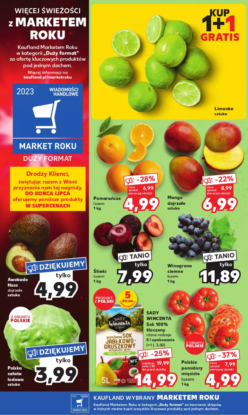 Gazetka promocyjna Kaufland - Mocny Start - ważna 24.07 do 26.07.2023 - strona 6 - produkty: Gra, Grunt, Limonka, Mango, Pomarańcze, Pomidory, Sałat, Sałata lodowa, Sok, Wino, Winogrona