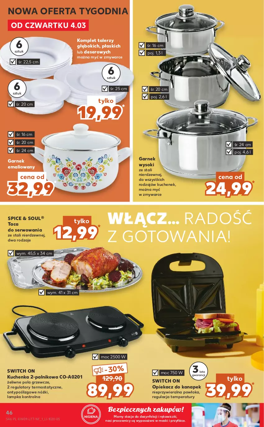 Gazetka promocyjna Kaufland - OFERTA TYGODNIA - ważna 04.03 do 10.03.2021 - strona 46 - produkty: BIC, Deser, Garnek, Opiekacz do kanapek, Piec, Ser, Sok, Taca, Talerz, Termos