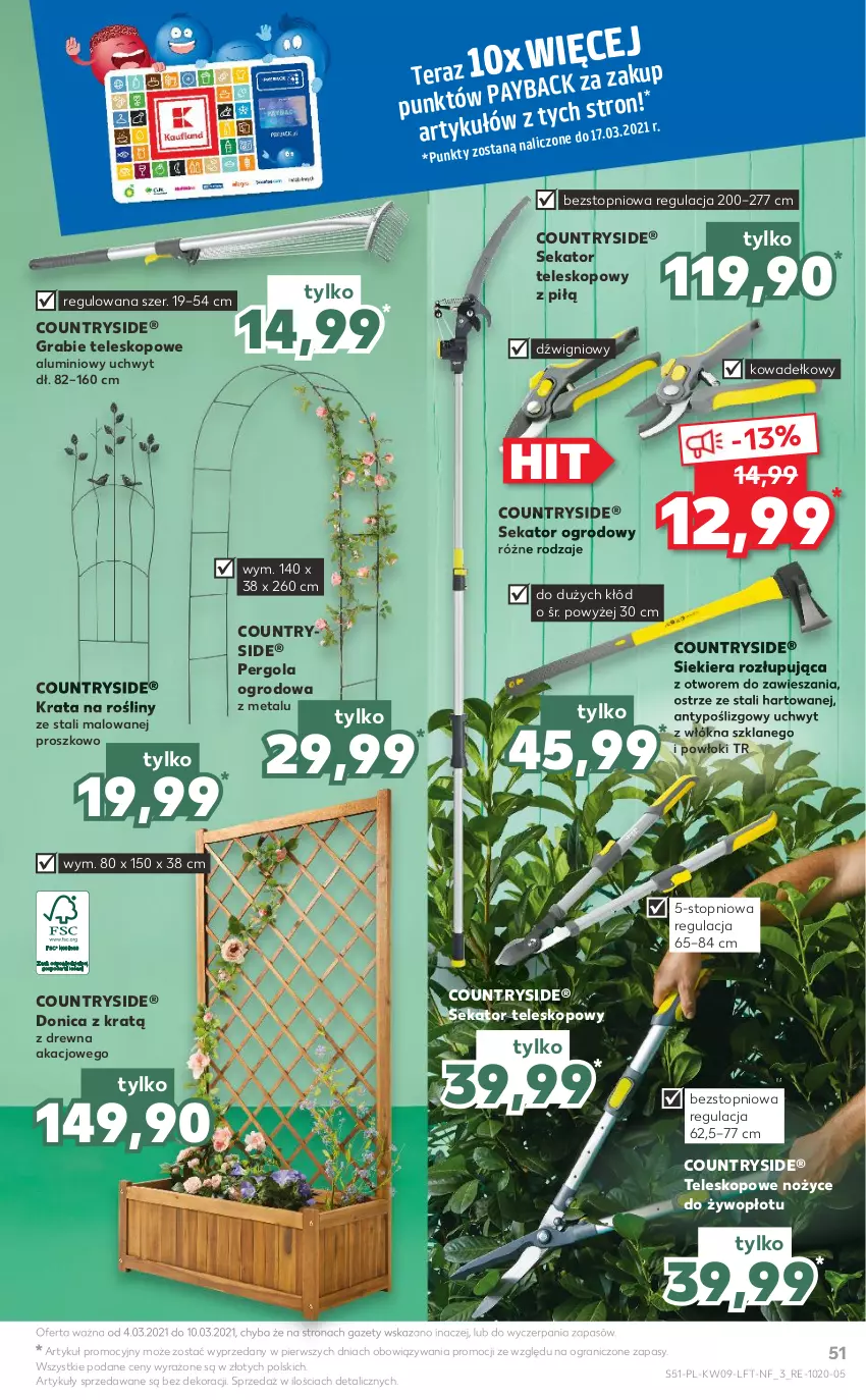 Gazetka promocyjna Kaufland - OFERTA TYGODNIA - ważna 04.03 do 10.03.2021 - strona 51 - produkty: Dźwig, Gra, Noż, Nożyce, Sekator, Teleskop, Tera, Top