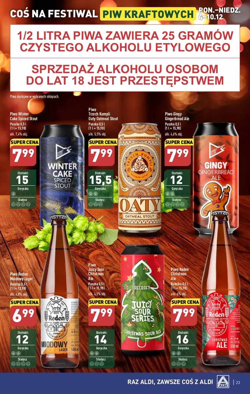 Gazetka promocyjna Aldi - Pełna oferta - ważna 04.12 do 10.12.2023 - strona 23 - produkty: Gin, Gra, Piwa, Piwo