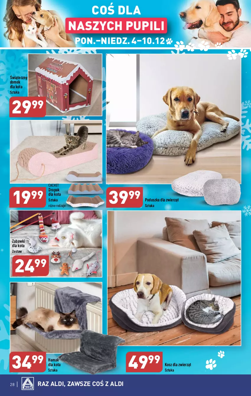 Gazetka promocyjna Aldi - Pełna oferta - ważna 04.12 do 10.12.2023 - strona 28 - produkty: Domek dla kota, Drapak, Hama, Kosz, Poduszka