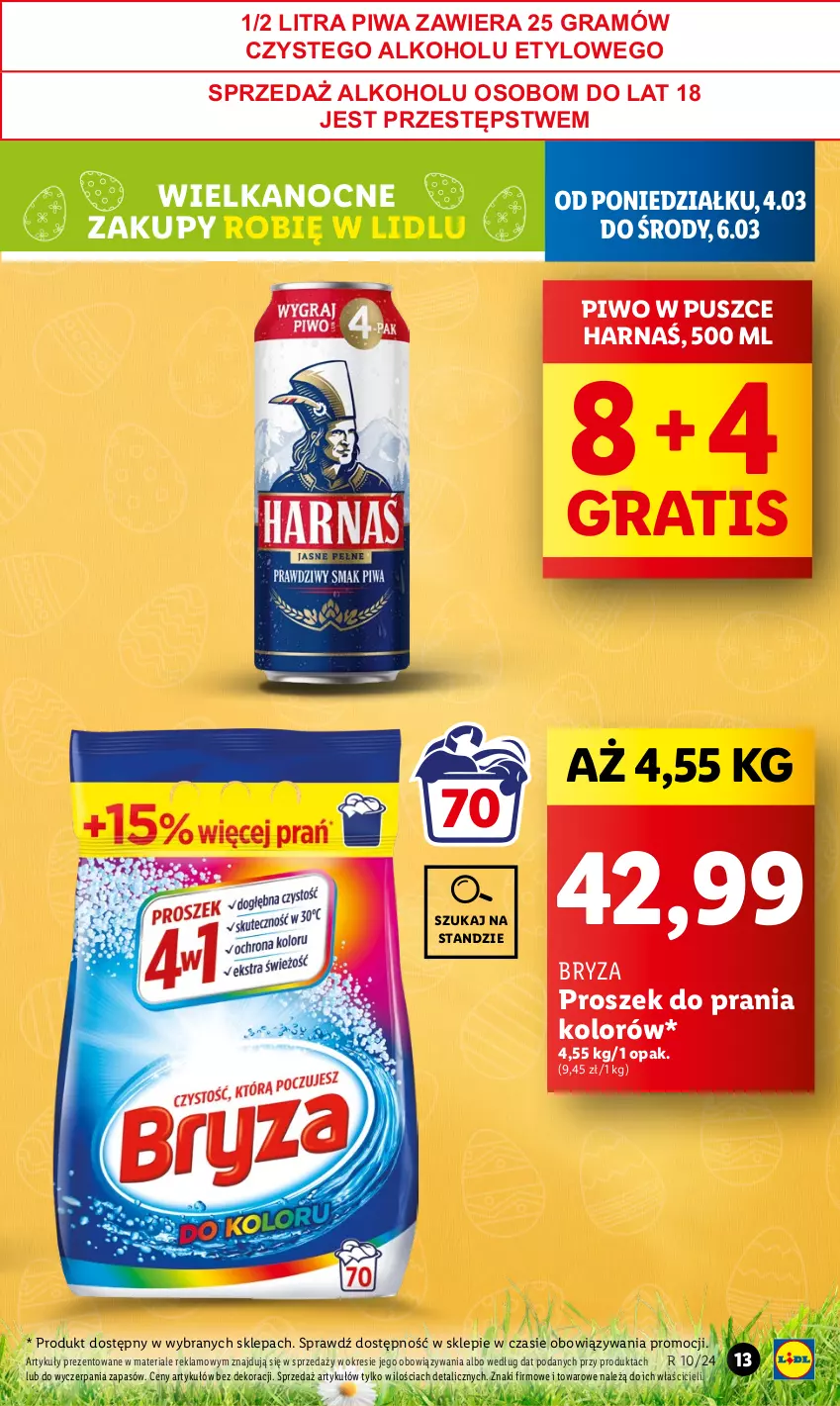 Gazetka promocyjna Lidl - GAZETKA - ważna 04.03 do 06.03.2024 - strona 13 - produkty: Bryza, Gra, Harnaś, Piwa, Piwo, Proszek do prania