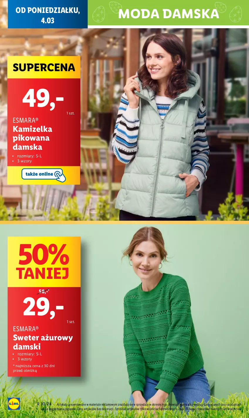 Gazetka promocyjna Lidl - GAZETKA - ważna 04.03 do 06.03.2024 - strona 14 - produkty: Kamizelka, Moda, Sweter