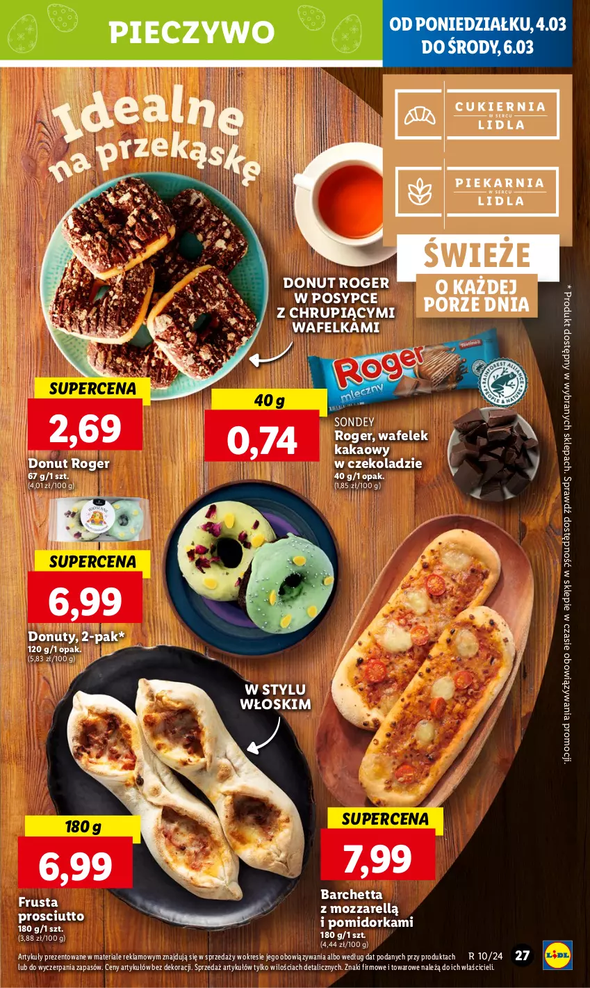 Gazetka promocyjna Lidl - GAZETKA - ważna 04.03 do 06.03.2024 - strona 29 - produkty: Donut, Kakao, Nuty, Orka, Piec, Pieczywo, Por, Prosciutto, Rust, Wafelek