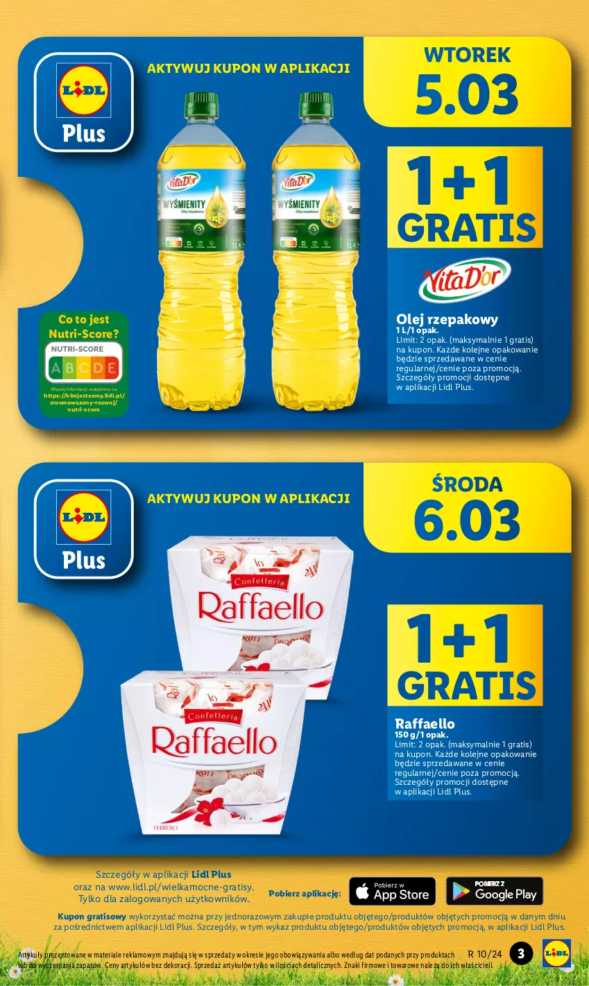 Gazetka promocyjna Lidl - GAZETKA - ważna 04.03 do 06.03.2024 - strona 3 - produkty: Fa, Gra, Olej, Olej rzepakowy, Prześcieradło, Raffaello, Wazon