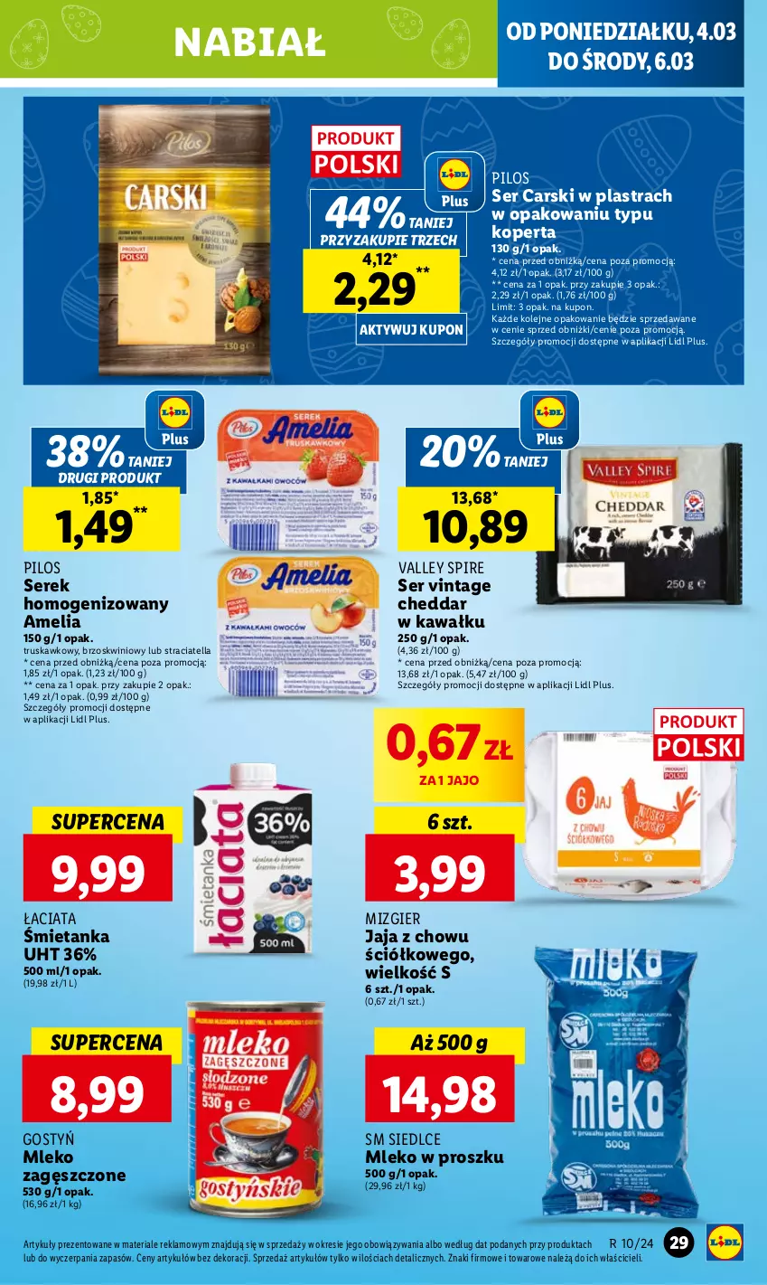 Gazetka promocyjna Lidl - GAZETKA - ważna 04.03 do 06.03.2024 - strona 33 - produkty: Cars, Cheddar, Jaja, Kawa, Mleko, Mleko w proszku, Mleko zagęszczone, Olej, Pilos, Ser, Serek, Serek homogenizowany