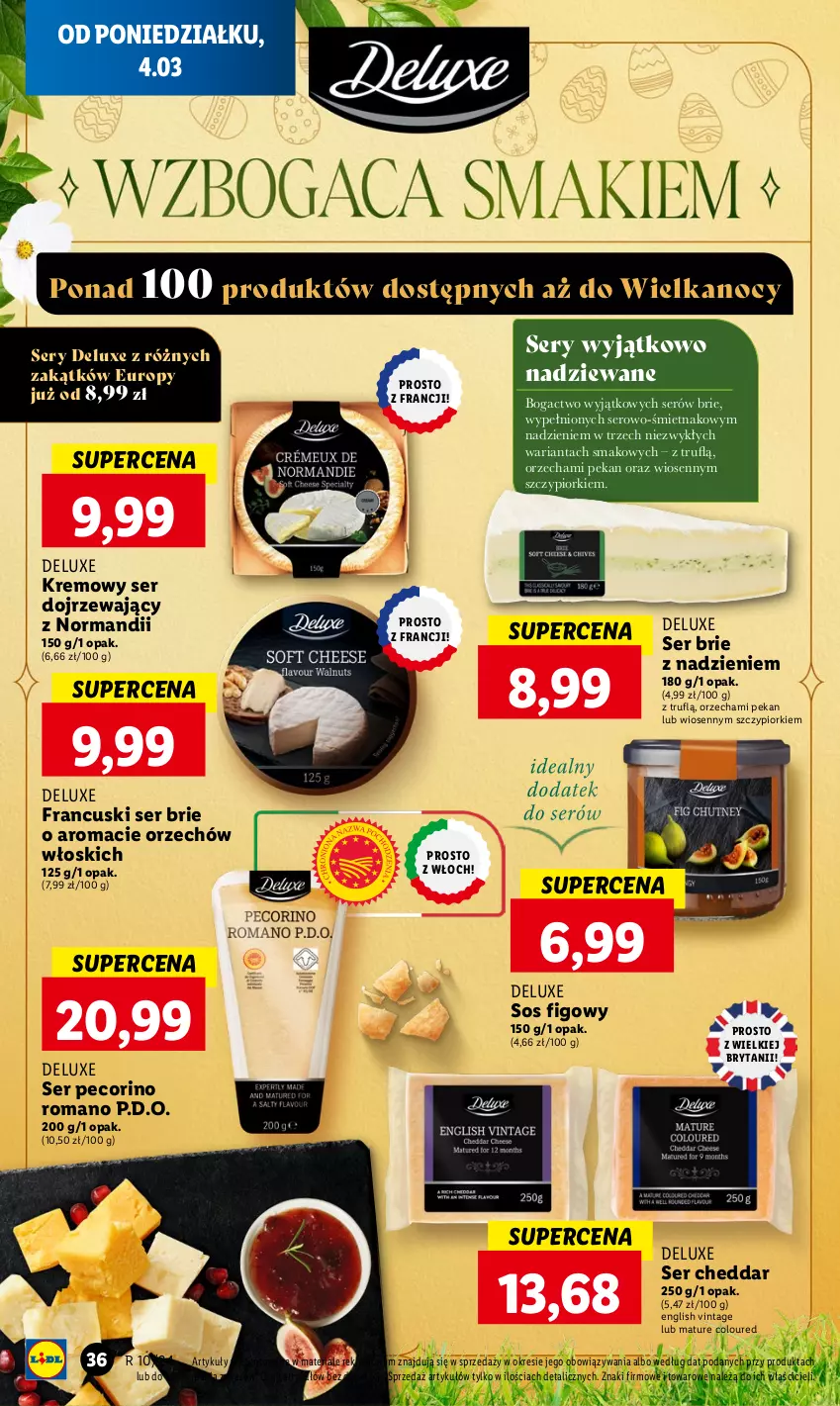 Gazetka promocyjna Lidl - GAZETKA - ważna 04.03 do 06.03.2024 - strona 40 - produkty: Brie, Cheddar, Pecorino, Ser, Sos