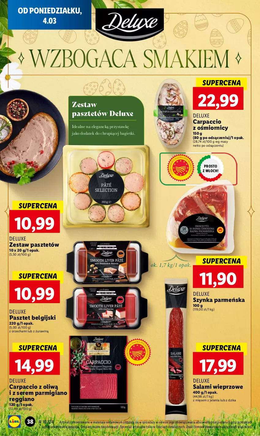 Gazetka promocyjna Lidl - GAZETKA - ważna 04.03 do 06.03.2024 - strona 42 - produkty: Carpaccio, LG, Pasztet, Salami, Ser, Szynka