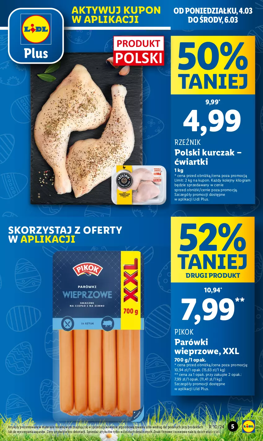 Gazetka promocyjna Lidl - GAZETKA - ważna 04.03 do 06.03.2024 - strona 5 - produkty: Gra, Kurczak, Olej, Parówki, PIKOK