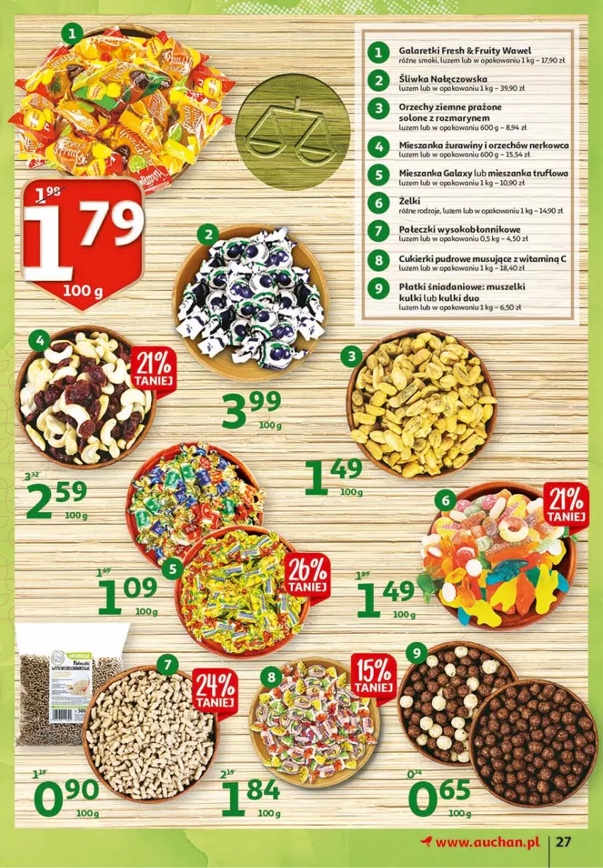 Gazetka promocyjna Auchan - 25 urodziny #1 Hipermarkety - ważna 22.04 do 28.04.2021 - strona 27 - produkty: Cukier, Cukierki, Danio, Gala, Galaretki, Mus, Sok, Wawel