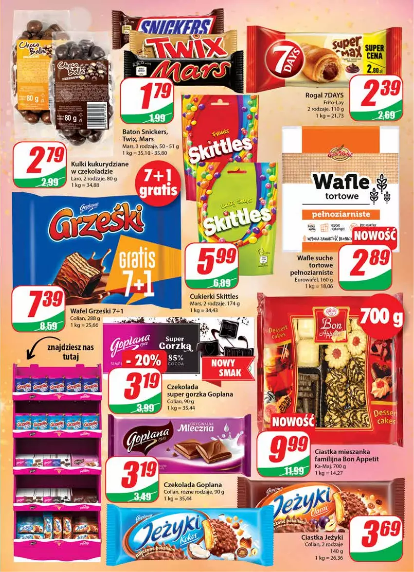 Gazetka promocyjna Dino - Gazetka - ważna 12.01 do 18.01.2022 - strona 3 - produkty: Baton, Ciastka, Cukier, Cukierki, Czekolada, Fa, Goplana, Grześki, Jeżyki, LANA, Mars, Rogal, Snickers, Twix, Wafle