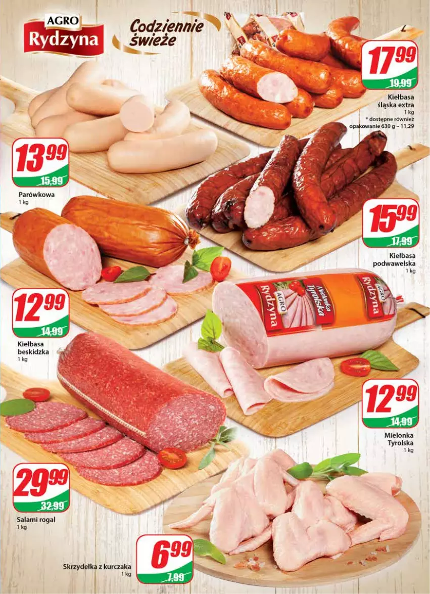 Gazetka promocyjna Dino - Gazetka - ważna 12.01 do 18.01.2022 - strona 9 - produkty: Kiełbasa, Kurczak, Rogal, Salami, Skrzydełka z kurczaka