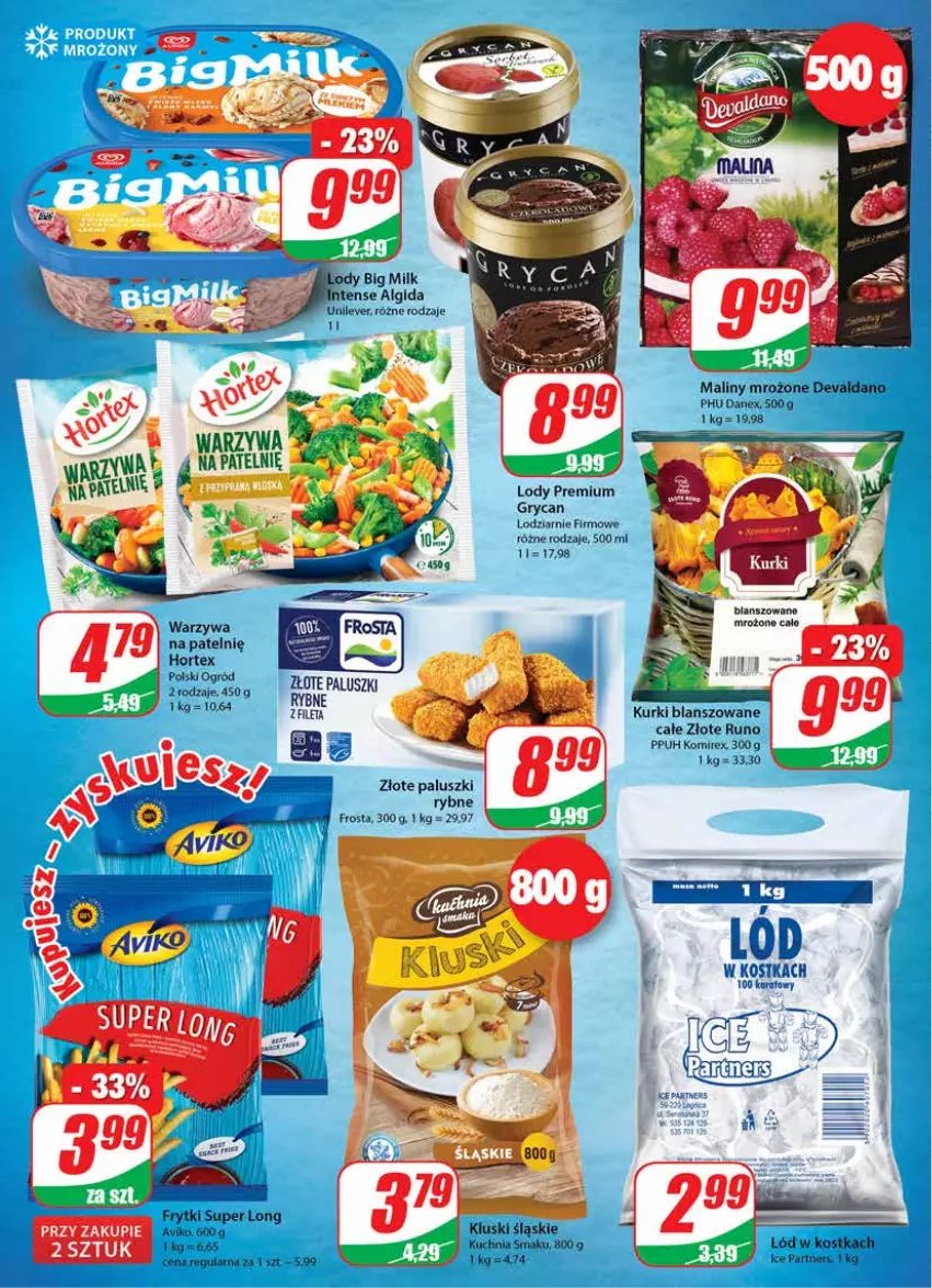 Gazetka promocyjna Dino - Gazetka - ważna 26.05 do 01.06.2021 - strona 10 - produkty: Algida, Big Milk, Frosta, Frytki, Gry, Hortex, Kuchnia, LG, Lody, Ogród, Paluszki rybne, Warzywa