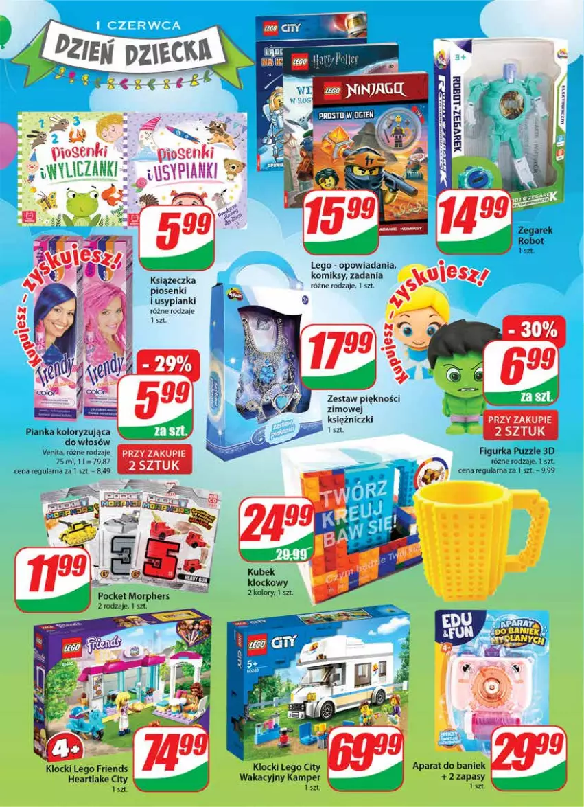 Gazetka promocyjna Dino - Gazetka - ważna 26.05 do 01.06.2021 - strona 20 - produkty: Fa, Klocki, LEGO, LEGO City, LEGO Friends, Puzzle