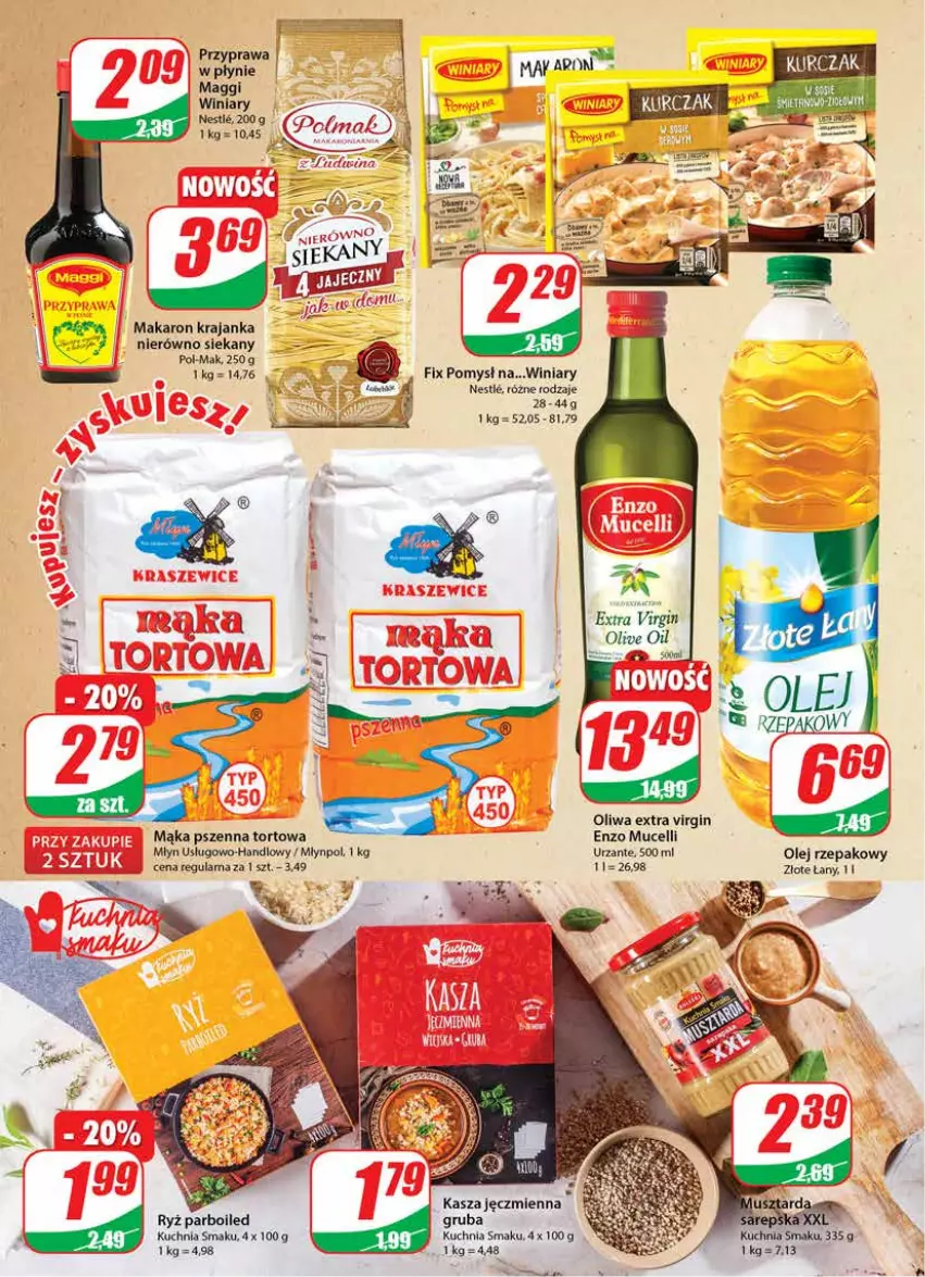 Gazetka promocyjna Dino - Gazetka - ważna 19.01 do 25.01.2022 - strona 6 - produkty: Gin, Kasza, Kasza jęczmienna, Kuchnia, Maggi, Mąka, Mąka pszenna, Makaron, Młynpol, Olej, Olej rzepakowy, Ryż, Ryż parboiled, Winiary