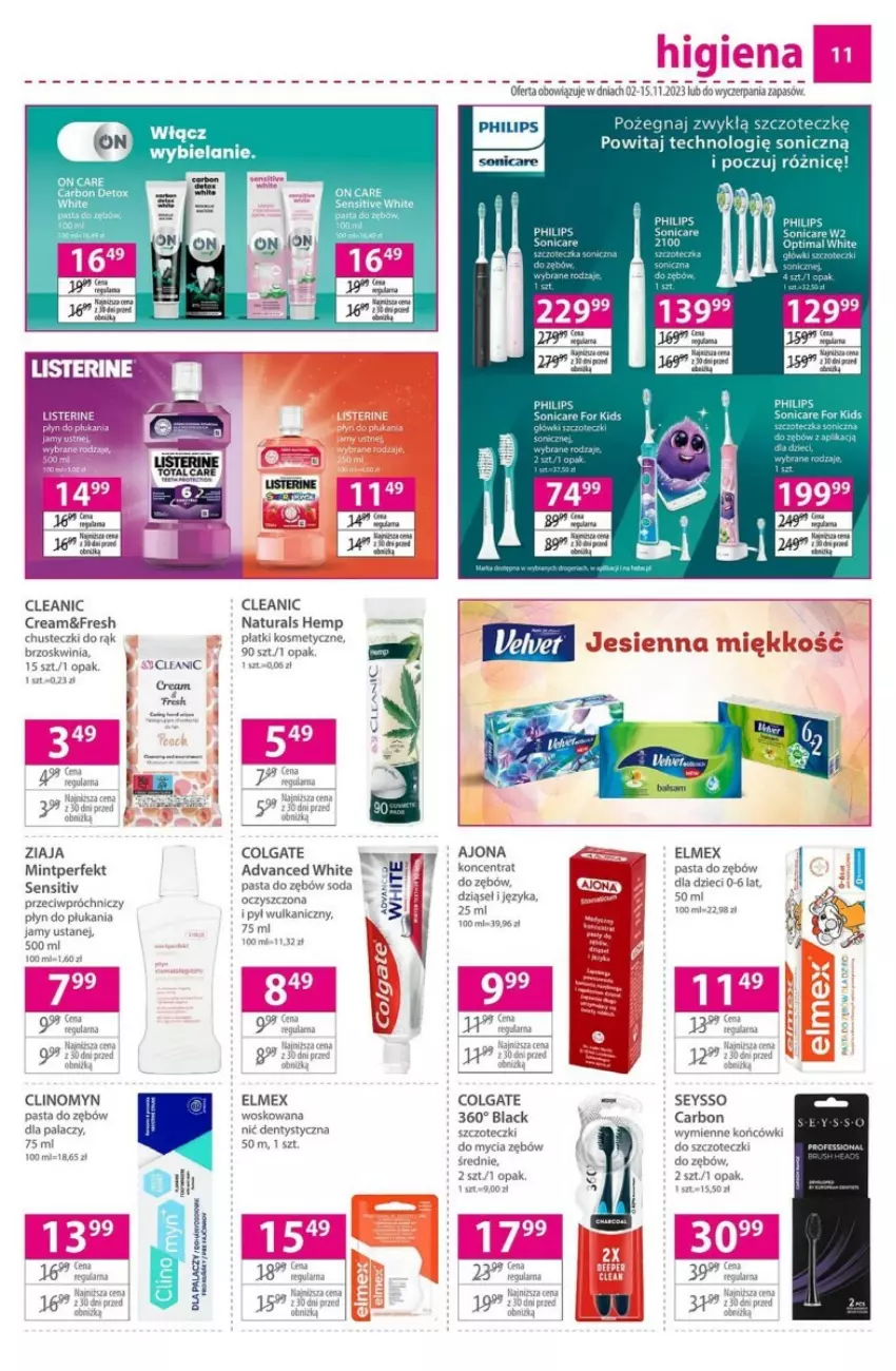 Gazetka promocyjna Hebe - ważna 02.11 do 15.11.2023 - strona 3 - produkty: Cleanic, Clin, Colgate, Lack, LG, Seysso, Ziaja