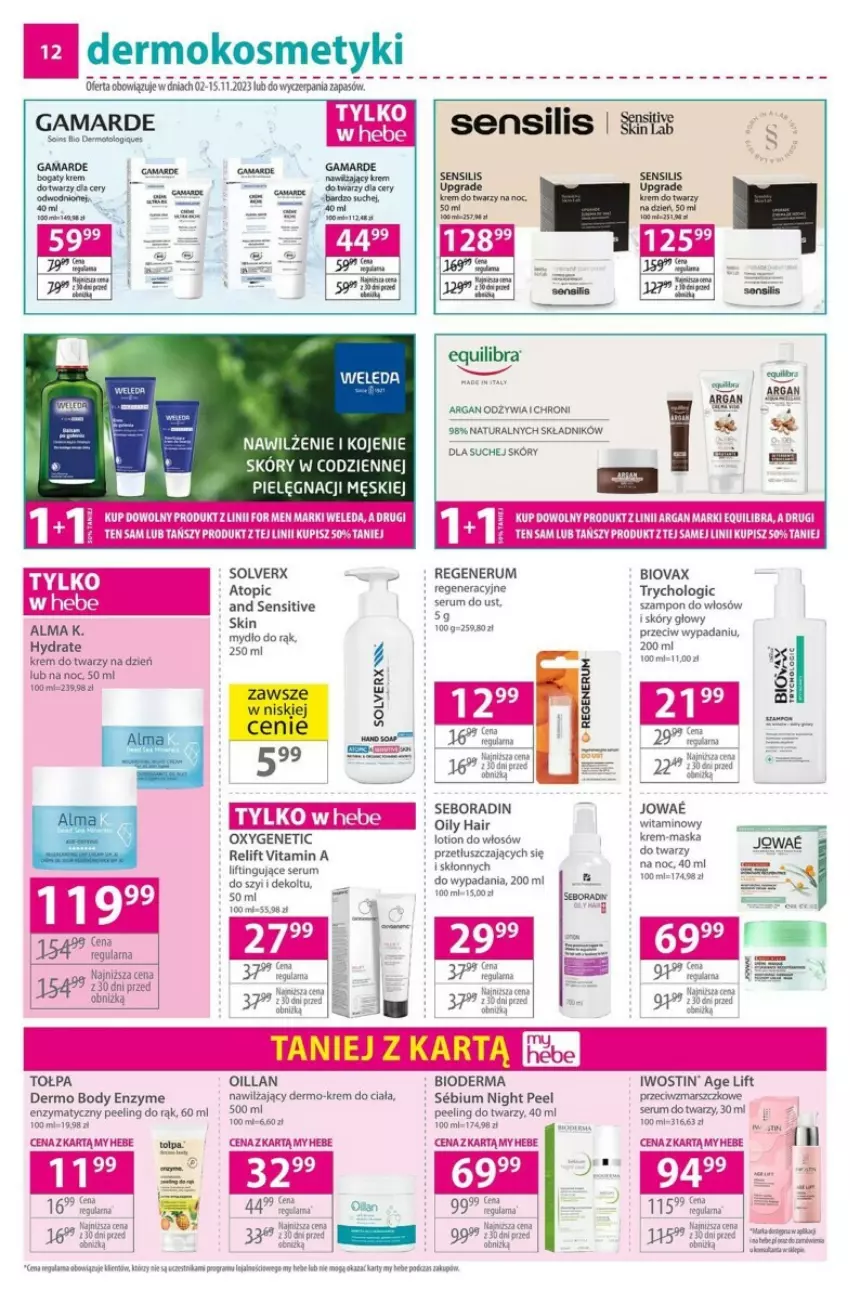 Gazetka promocyjna Hebe - ważna 02.11 do 15.11.2023 - strona 4 - produkty: Bioderma, Biovax, Body, Iwostin, Krem do twarzy, Odol, Oillan, Peeling, Peeling do rąk, Rum, Seboradin, Ser, Serum, Serum do twarzy, Szampon, Tołpa, Top