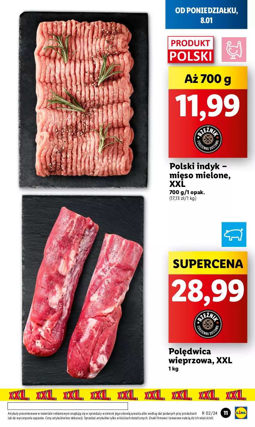 Gazetka promocyjna Lidl - GAZETKA - ważna 08.01 do 10.01.2024 - strona 13 - produkty: Mięso, Mięso mielone, Polędwica