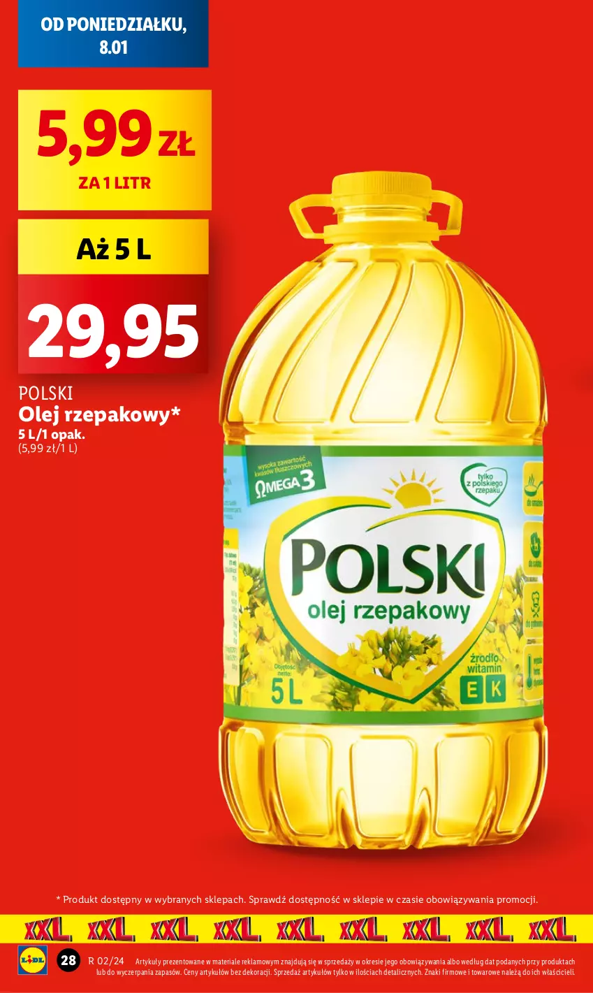 Gazetka promocyjna Lidl - GAZETKA - ważna 08.01 do 10.01.2024 - strona 30 - produkty: Olej, Olej rzepakowy