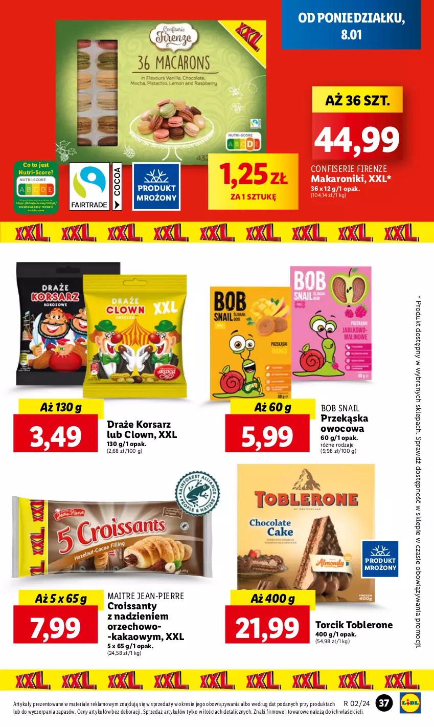 Gazetka promocyjna Lidl - GAZETKA - ważna 08.01 do 10.01.2024 - strona 39 - produkty: Croissant, Kakao, Makaron, Ser, Toblerone, Wazon