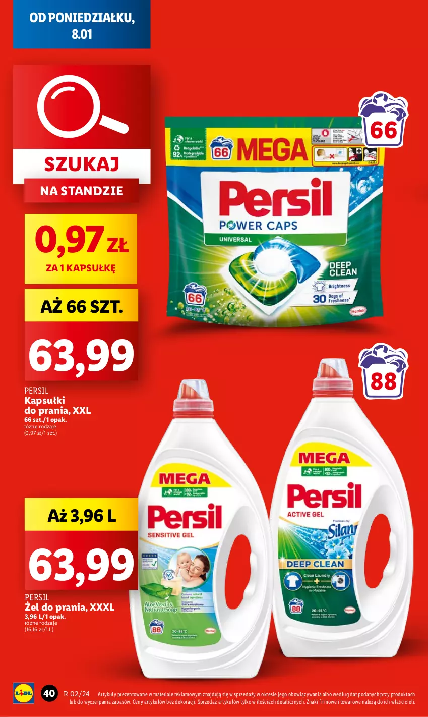 Gazetka promocyjna Lidl - GAZETKA - ważna 08.01 do 10.01.2024 - strona 42 - produkty: Kapsułki do prania, Persil