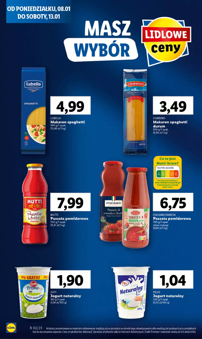 Gazetka promocyjna Lidl - GAZETKA - ważna 08.01 do 10.01.2024 - strona 54 - produkty: Jogurt, Jogurt naturalny, Makaron, Pilos, Rum, Spaghetti, Zott