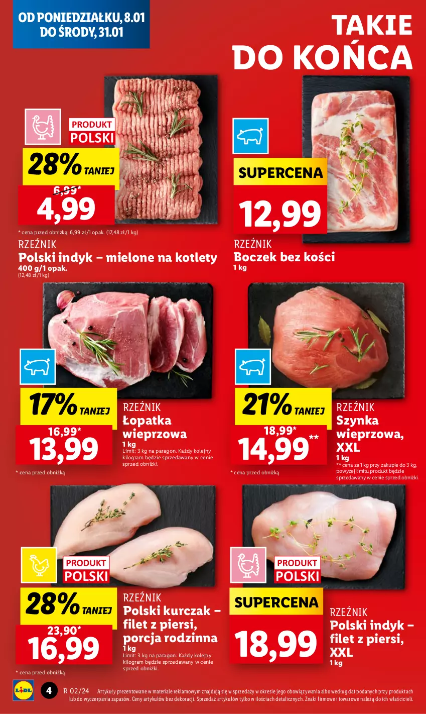 Gazetka promocyjna Lidl - GAZETKA - ważna 08.01 do 10.01.2024 - strona 6 - produkty: Boczek, Boczek bez kości, Gra, Kotlet, Kurczak, Olej, Por, Szynka, Szynka wieprzowa