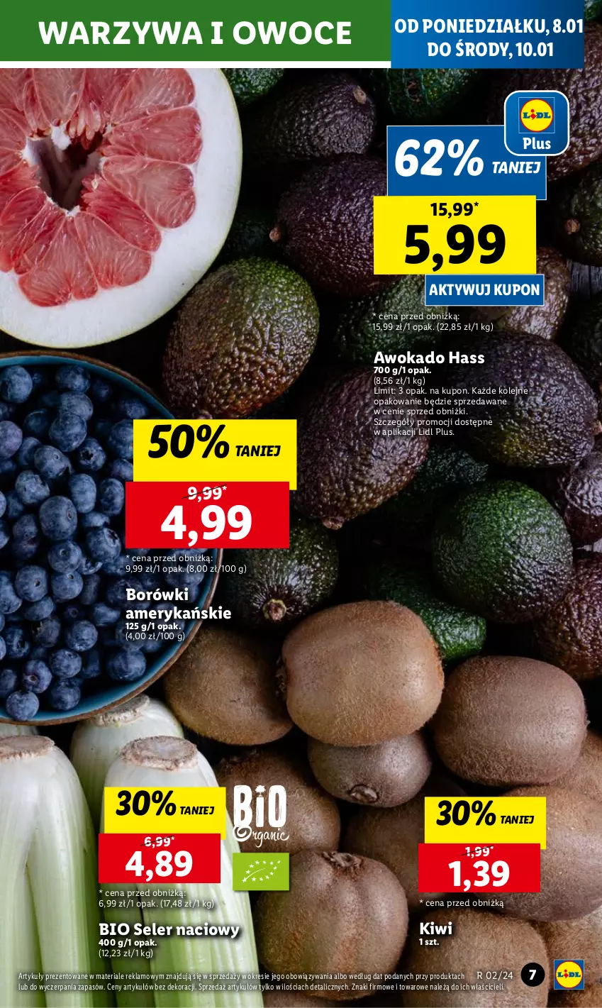 Gazetka promocyjna Lidl - GAZETKA - ważna 08.01 do 10.01.2024 - strona 9 - produkty: Kiwi, Olej, Owoce, Seler naciowy, Warzywa, Warzywa i owoce