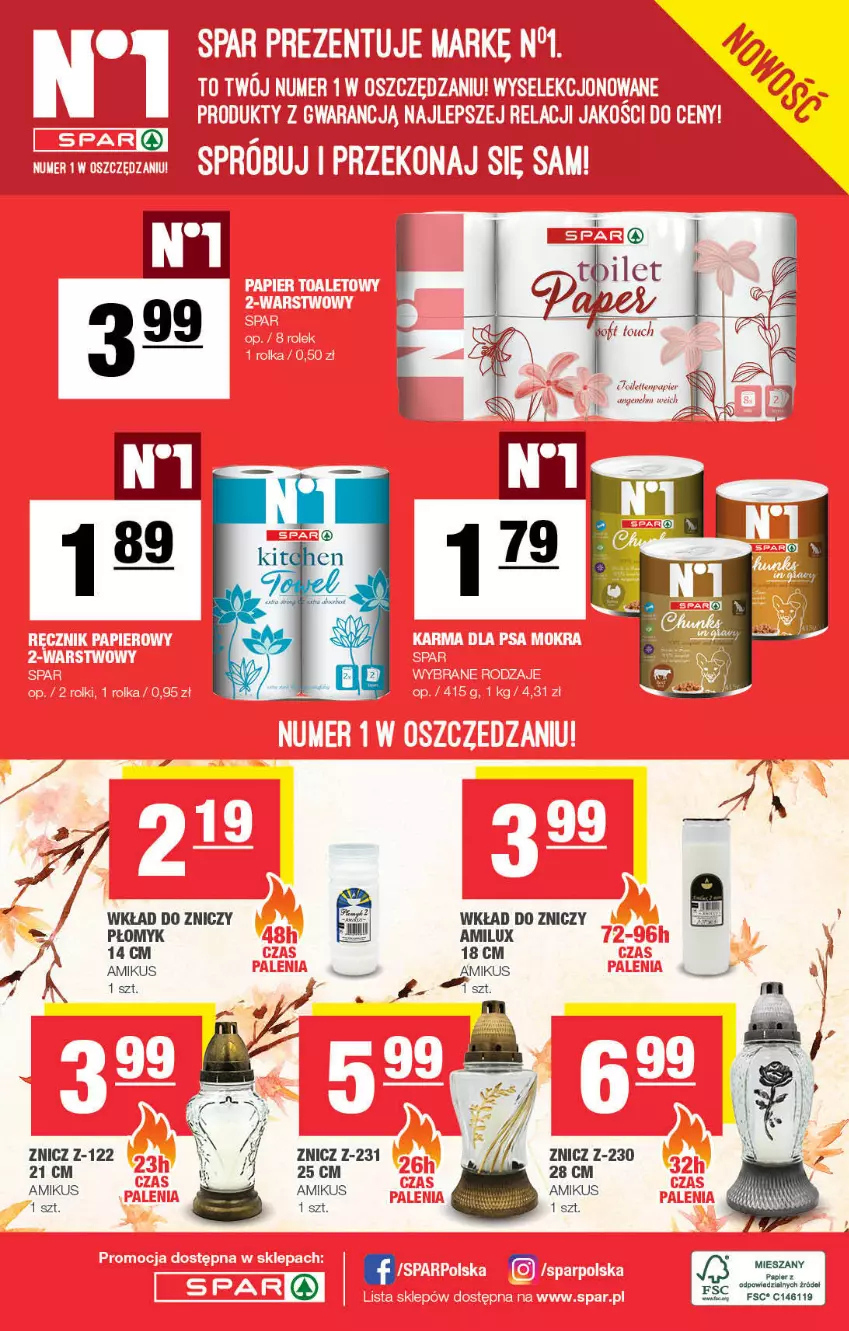 Gazetka promocyjna Spar - ważna 17.10 do 27.10.2021 - strona 8 - produkty: Papier, Znicz