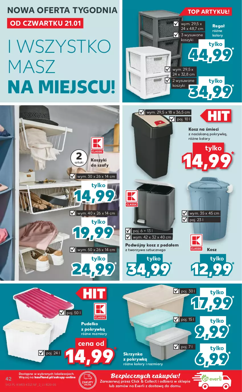 Gazetka promocyjna Kaufland - OFERTA TYGODNIA - ważna 21.01 do 27.01.2021 - strona 42 - produkty: Kosz, Piec, Pudełko, Regał, Top