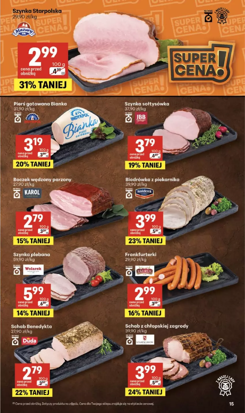 Gazetka promocyjna Delikatesy Centrum - Franczyza DC19 Czwartek - ważna 07.05 do 13.05.2026 - strona 15 - produkty: Bianka, Boczek, Schab Benedykta, Szynka