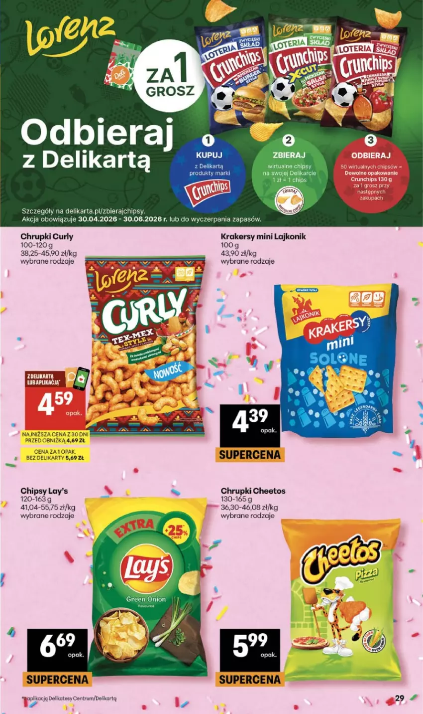 Gazetka promocyjna Delikatesy Centrum - Franczyza DC19 Czwartek - ważna 07.05 do 13.05.2026 - strona 29 - produkty: Cheetos, Chipsy, Chrupki, Koc, Krakersy, Lajkonik, Rum