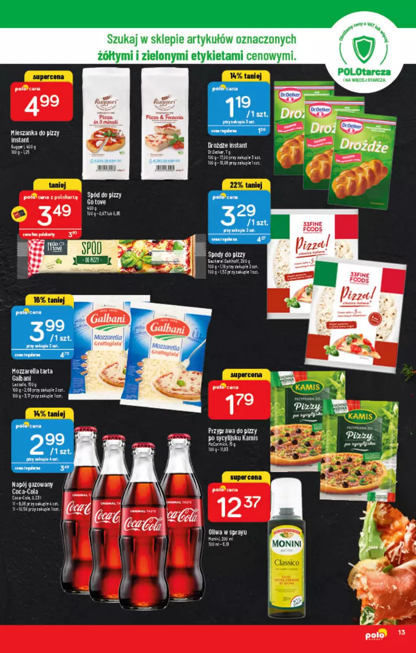 Gazetka promocyjna PoloMarket - Gazetka pomocyjna - ważna 09.02 do 15.02.2022 - strona 13 - produkty: Coca-Cola, Drożdże, Kamis, Mozzarella, Napój, Napój gazowany, Pizza, Tarta