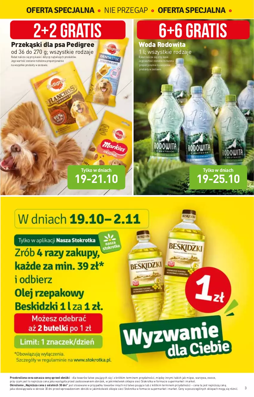 Gazetka promocyjna Stokrotka - Supermarket - ważna 19.10 do 25.10.2023 - strona 4 - produkty: Gra, Mięso, Owoce, Pedigree, Por, Przekąski dla psa, Warzywa, Woda