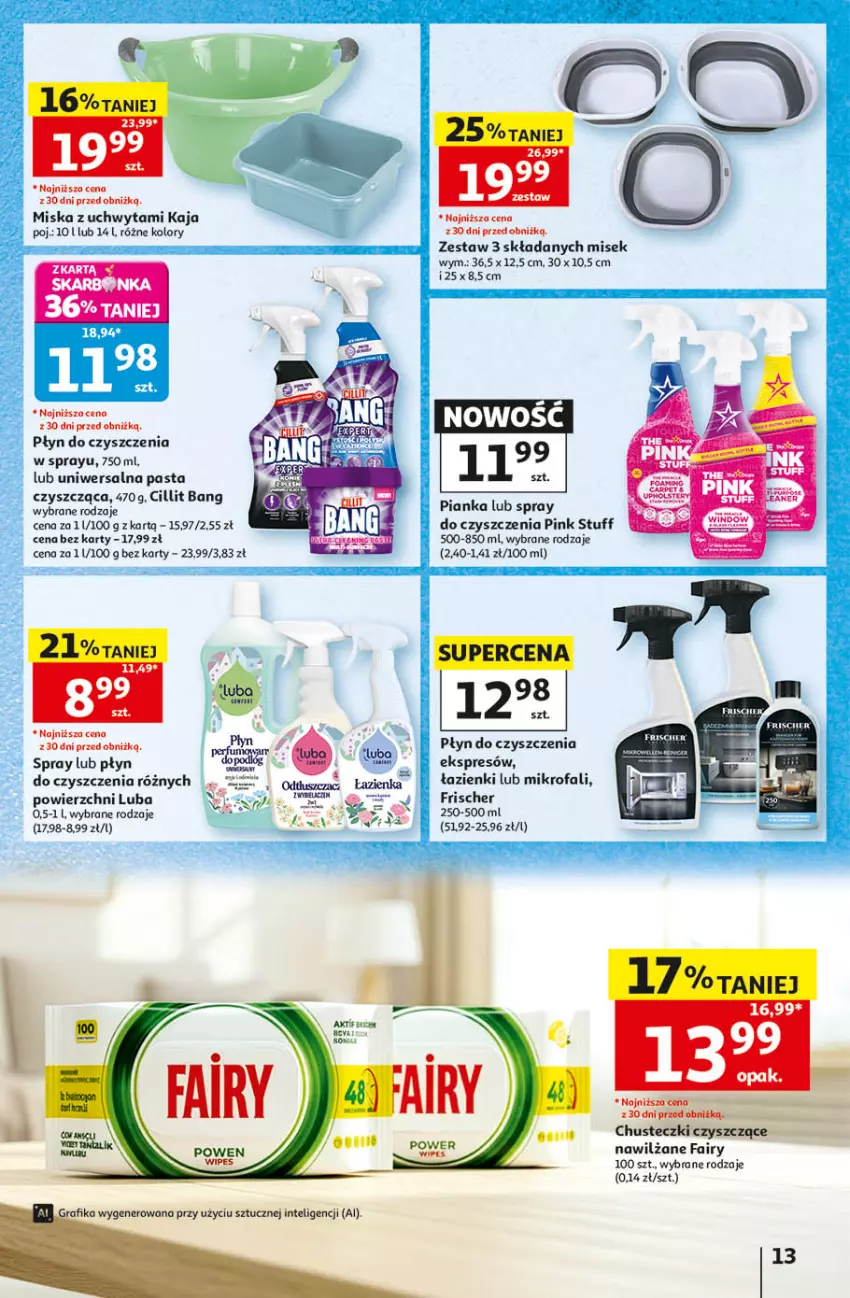 Gazetka promocyjna Auchan - Gazetka 30 Lat Hipermarket Auchan - ważna 24.09 do 30.09.2026 - strona 13 - produkty: Chusteczki, Cillit Bang, Fa, Fairy, Intel, Miska, Spray do czyszczenia