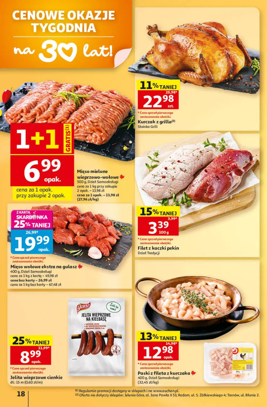 Gazetka promocyjna Auchan - Gazetka 30 Lat Hipermarket Auchan - ważna 24.09 do 30.09.2026 - strona 18 - produkty: Kurczak, Mięso, Mięso mielone, Mięso wołowe
