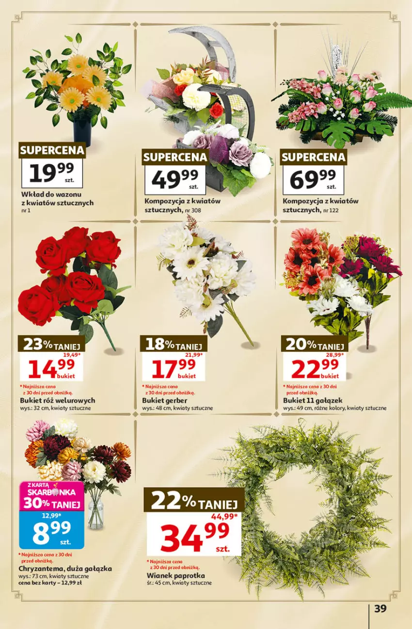Gazetka promocyjna Auchan - Gazetka 30 Lat Hipermarket Auchan - ważna 24.09 do 30.09.2026 - strona 39 - produkty: Bukiet, Chryzantema, Gerber, Wazon