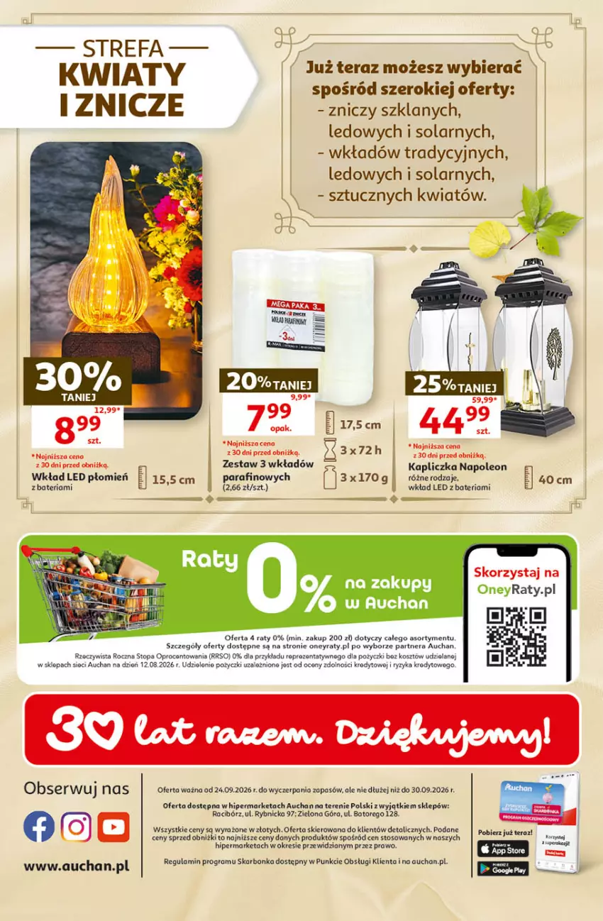 Gazetka promocyjna Auchan - Gazetka 30 Lat Hipermarket Auchan - ważna 24.09 do 30.09.2026 - strona 40 - produkty: Bateria, Gra, Kosz, Leon, Oleo, Tera, Top, Znicz