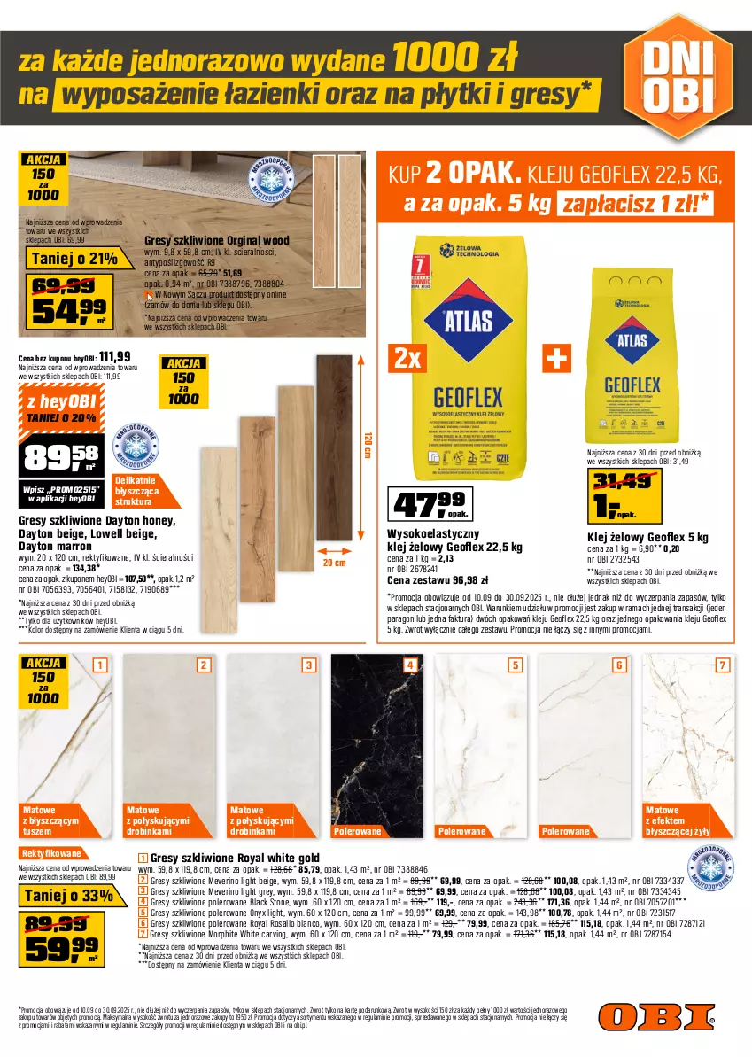 Gazetka promocyjna Obi - Gazetka OBI - ważna 10.09 do 30.09.2025 - strona 5 - produkty: Bateria, Bateria kuchenna, Bateria prysznicowa, Bateria umywalkowa, Bateria wannowa, Fa, Geoflex, Gin, Gres, Inka, Klej, Kuchnia, Lack, Rama, Ser, Sok, Syfon, Top, Tran, Tusz, Zlew