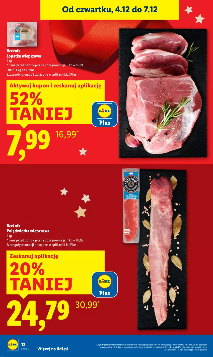 Gazetka promocyjna Lidl - GAZETKA - ważna 04.12 do 07.12.2025 - strona 12 - produkty: Polędwiczka wieprzowa