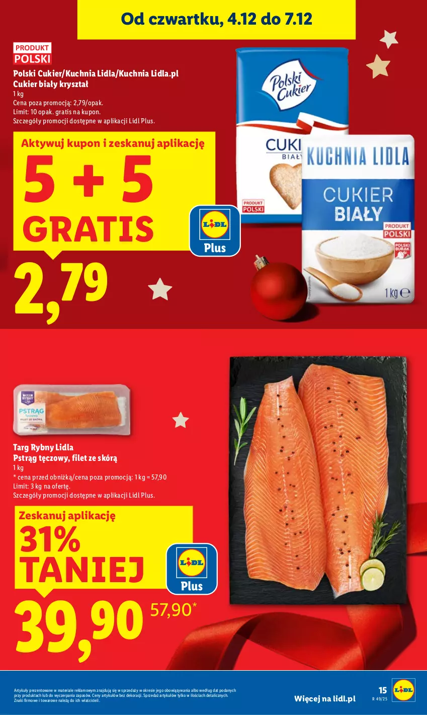 Gazetka promocyjna Lidl - GAZETKA - ważna 04.12 do 07.12.2025 - strona 15 - produkty: Cukier, Gra, Kuchnia, Pstrąg, Pstrąg tęczowy