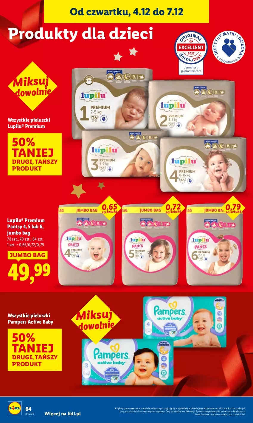Gazetka promocyjna Lidl - GAZETKA - ważna 04.12 do 07.12.2025 - strona 66 - produkty: Dzieci, O Bag, Pampers