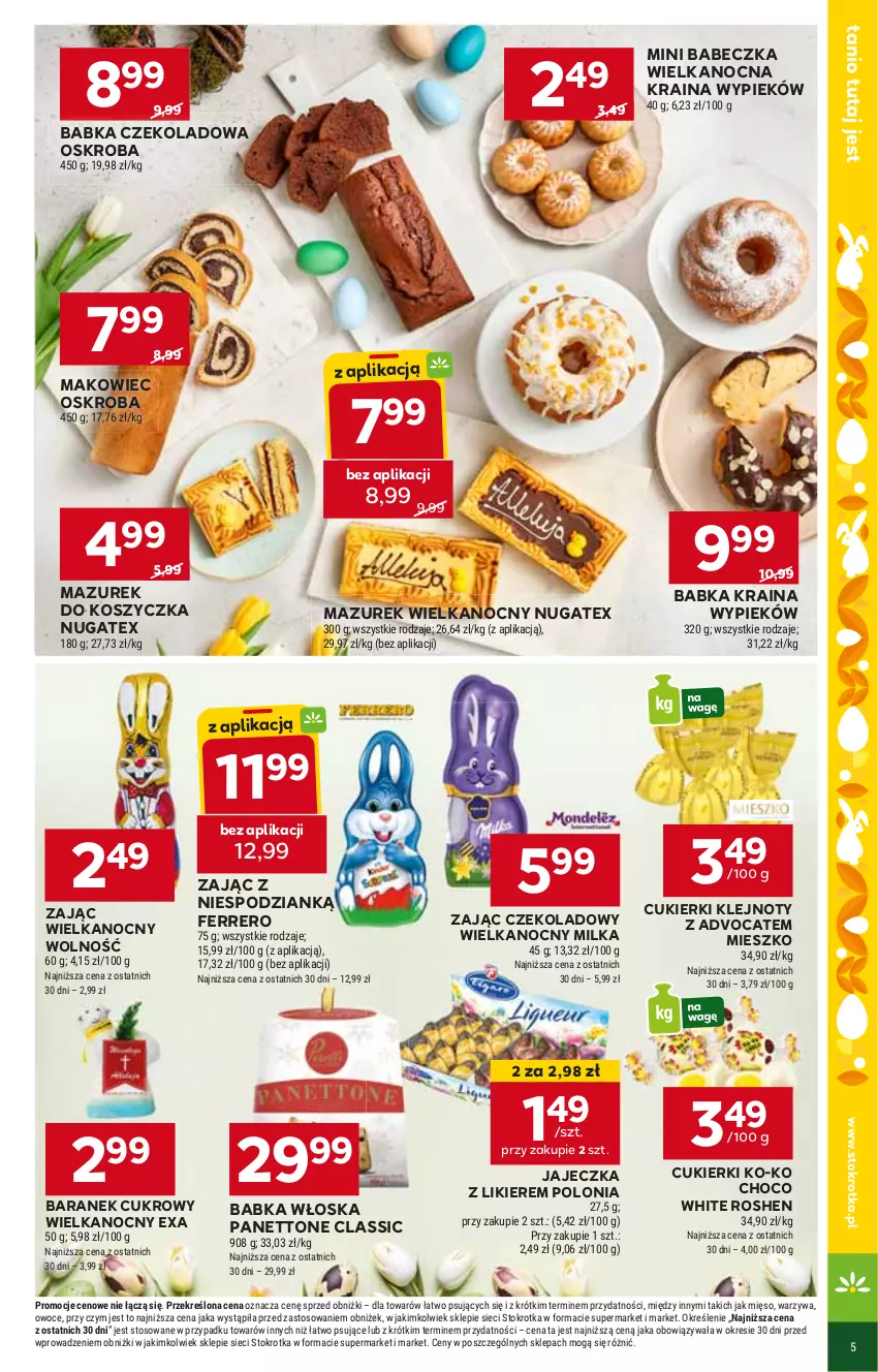 Gazetka promocyjna Stokrotka - Supermarket - ważna 21.03 do 26.03.2024 - strona 12 - produkty: Babka, Cukier, Cukierki, Ferrero, Klej, Kosz, Likier, Makowiec, Milka