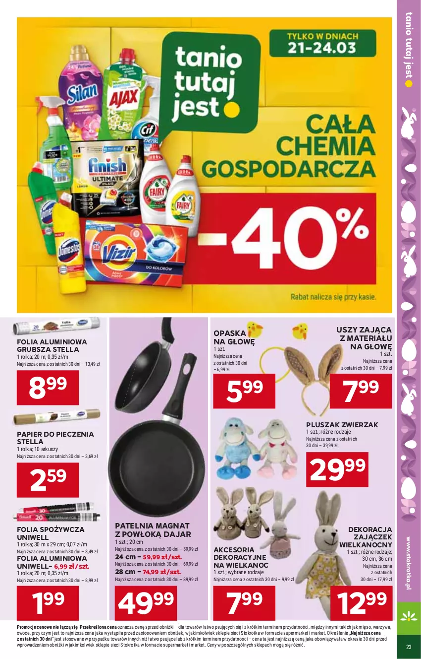 Gazetka promocyjna Stokrotka - Supermarket - ważna 21.03 do 26.03.2024 - strona 26 - produkty: Folia aluminiowa, Opaska, Papier, Papier do pieczenia, Patelnia, Piec, Pluszak