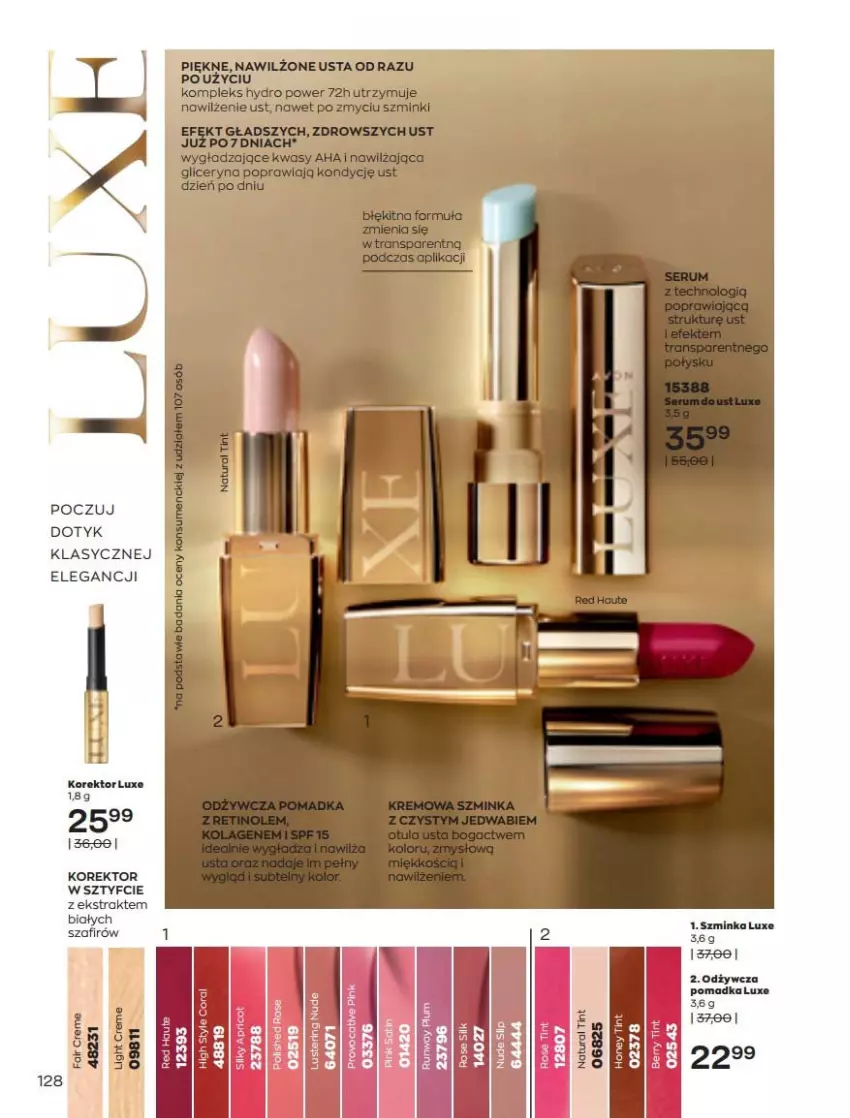 Gazetka promocyjna Avon - Katalog Avon 3/2022 kampania marzec - ważna 01.03 do 31.03.2022 - strona 128 - produkty: Inka, Szminka